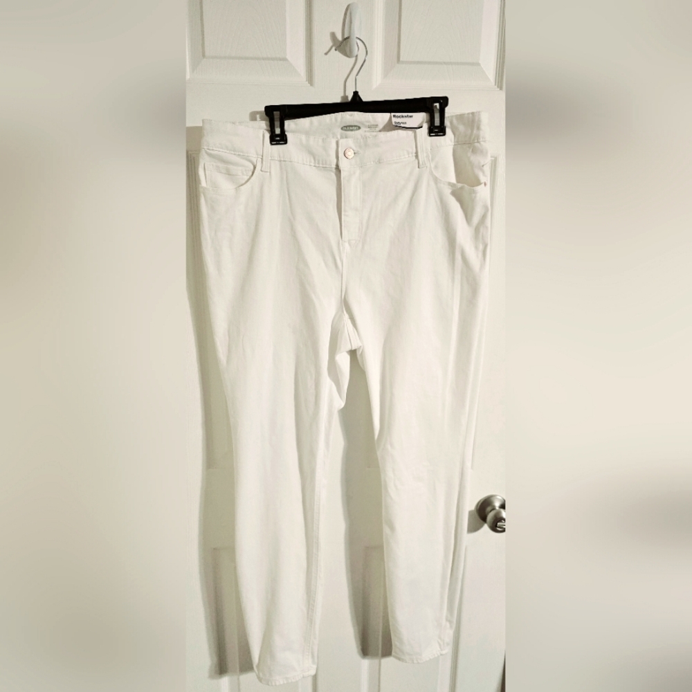 Plus Size Old Navy Rockstar Super Skinny High Rise White Jeans